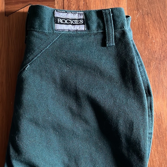 Vintage 80s Rockies Jeanswear 26 Green High Waist Jeans Long High Rise Retro - Picture 4 of 7